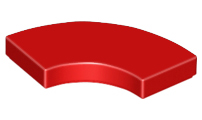 Tile 2 x 2 Curved, Macaroni in Red