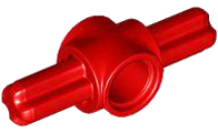 Technic Pin Connector Hub with 2 Axles in Red