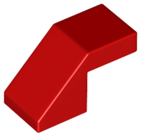 Brick Sloped 45° 2 x 1 with 2/3 Inverted Cutout and no stud in Red