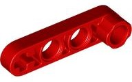 Technic Beam 1 x 4 Thin with Stud Connector in Red