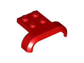 Wheel Arch, Mudguard 3 x 4 with 2 x 2 Plate in Red