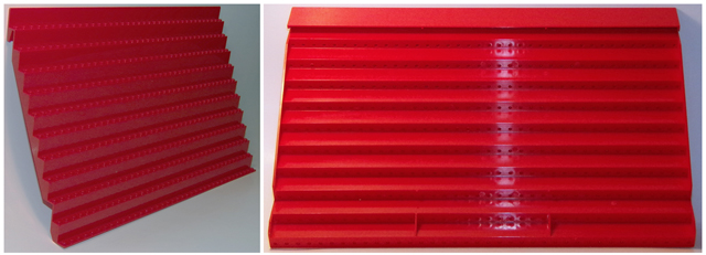Baseplate Raised Terrace 10.3 x 30.4 x 17.5 in Red