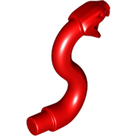 Animal, Snake Head with Open Mouth, Fangs and Curved Neck with Bar in Red