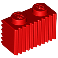 Brick Special 1 x 2 with Grille in Red