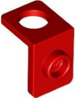 Minifig Neckwear Bracket [One Stud] - Reinforced in Red