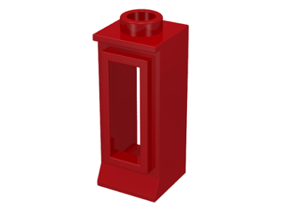 Window 1 x 1 x 2, Short Lip [no Glass] in Red