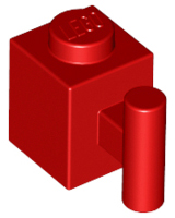 Brick Special 1 x 1 with Handle in Red