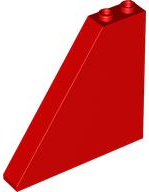 Brick Sloped 55° 1 x 6 x 5 with Bottom Stud Holders in Red