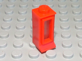Window 1 x 1 x 2, Extended Lip, Solid Stud [with Glass] in Red