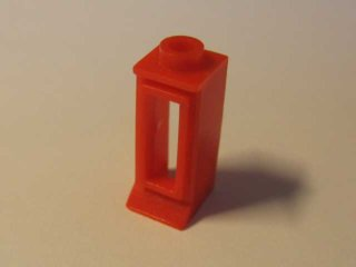 Window 1 x 1 x 2, Extended Lip, Hollow Stud [no Glass] in Red