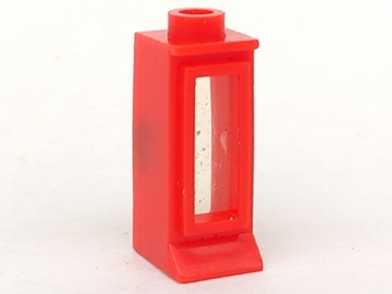 Window 1 x 1 x 2, Extended Lip, Hollow Stud [with Glass] in Red