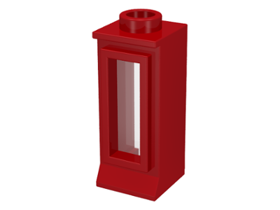 Window 1 x 1 x 2, Short Lip [with Glass] in Red