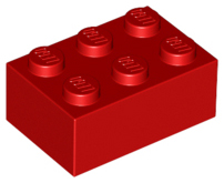 Brick 2 x 3 in Red