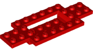 Vehicle Base 4 x 10 x 2/3 with 4 x 2 Recessed Center with Smooth Underside in Red