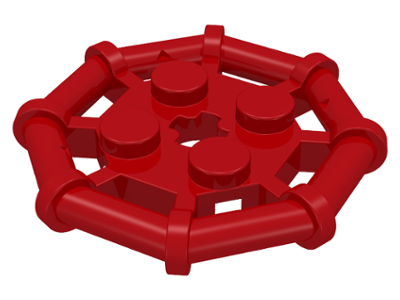 Plate Special 2 x 2 with Bar Frame Octagonal in Red