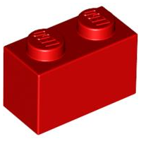 Brick 1 x 2 in Red
