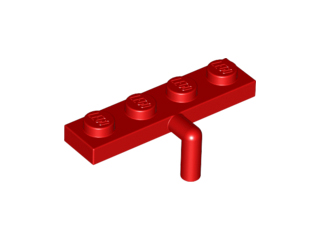 Plate Special 1 x 4 with Bar Down in Red