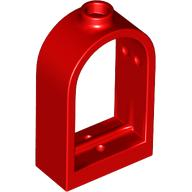Window 1 x 2 x 2 2/3 with Rounded Top in Red