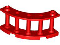 Fence Spindled 4 x 4 x 2 Quarter Round with 2 Studs in Red