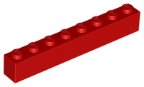 Brick 1 x 8 in Red
