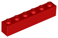 Brick 1 x 6 in Red