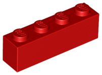 Brick 1 x 4 in Red