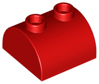 Brick Curved 2 x 2, Two Top Studs in Red