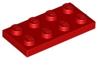 Plate 2 x 4 in Red