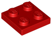 Plate 2 x 2 in Red