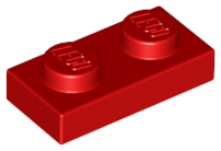 Plate 1 x 2 in Red