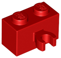 Brick Special 1 x 2 with Vertical Clip [Open O Clip] in Red