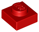 Plate 1 x 1 in Red