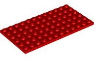 Plate 6 x 12 in Red