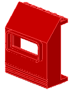 Panel 3 x 6 x 6 Sloped with Window in Red