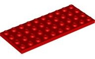 Plate 4 x 10 in Red