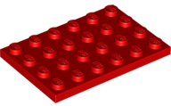 Plate 4 x 6 in Red