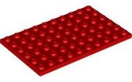 Plate 6 x 10 in Red