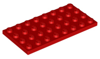 Plate 4 x 8 in Red