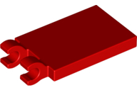 Tile Special 2 x 3 with 2 Clips [Thick Open O Clips] in Red