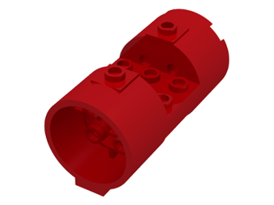 Cylinder 3 x 6 x 2 2/3 Horizontal Hollow Studs in Red