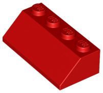 Brick Sloped 45° 2 x 4 in Red
