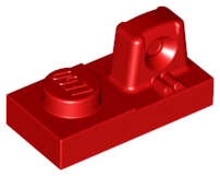 Hinge Plate 1 x 2 Locking with 1 Finger On Top in Red