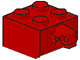 Hinge Brick 2 x 2 Locking with 1 Finger Vertical and Axle Hole [X Opening] in Red