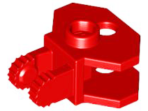 Hinge 1 x 2 Locking with 2 Fingers and Towball Socket, 9 Teeth in Red
