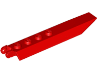 Hinge Plate 1 x 8 Locking with Angled Side Extensions, Rounded Plate Underside, 9 Teeth in Red