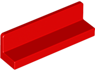 Panel 1 x 4 x 1 with Rounded Corners [Thin Wall] in Red