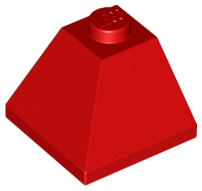 Brick Sloped 45° 2 x 2 Double Convex in Red