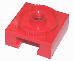 Turntable 4 x 4 Locking Grooved Base in Red