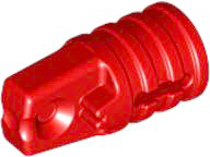 Hinge Cylinder 1 x 2 Locking with 1 Finger and Axle Hole On Ends in Red