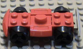 Vehicle Base 4 x 6 Racer Base with Black Wheels in Red